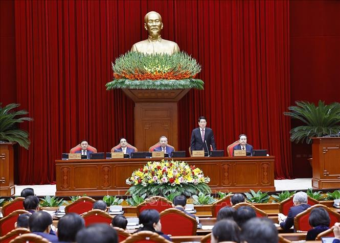 Đồng chí Lương Cường, Uỷ viên Bộ Chính trị, Chủ tịch nước phát biểu. Ảnh: Doãn Tấn - TTXVN