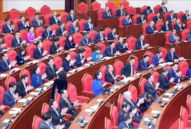 Các đại biểu dự khai mạc Hội nghị lần thứ 15 Ban Chấp hành Trung ương Đảng khóa XIII. Ảnh: Phương Hoa - TTXVN