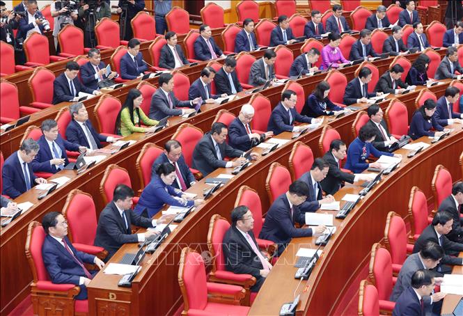 Các đại biểu dự khai mạc Hội nghị lần thứ 15 Ban Chấp hành Trung ương Đảng khóa XIII. Ảnh: Phương Hoa - TTXVN