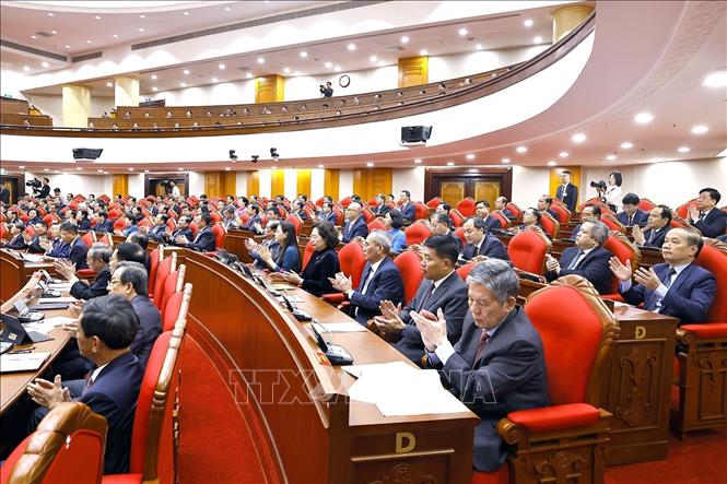 Các đại biểu dự khai mạc Hội nghị lần thứ 15 Ban Chấp hành Trung ương Đảng khóa XIII. Ảnh: Doãn Tấn - TTXVN