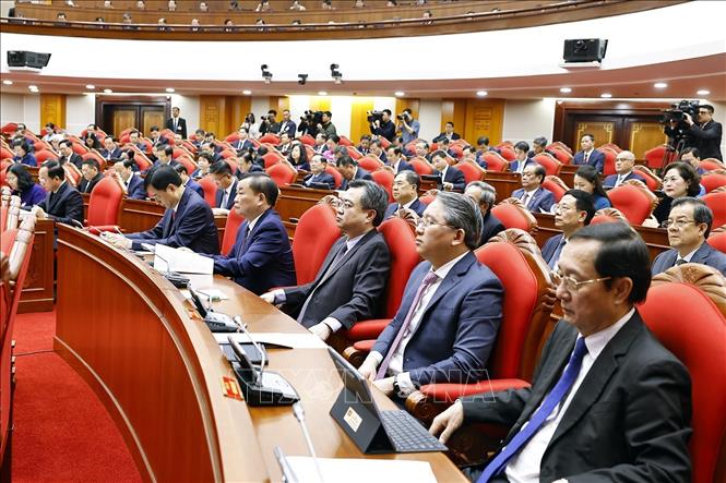 Các đại biểu dự khai mạc Hội nghị lần thứ 15 Ban Chấp hành Trung ương Đảng khóa XIII. Ảnh: Doãn Tấn - TTXVN