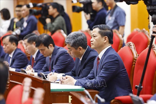 Các đại biểu dự khai mạc Hội nghị lần thứ 15 Ban Chấp hành Trung ương Đảng khóa XIII. Ảnh: Doãn Tấn - TTXVN