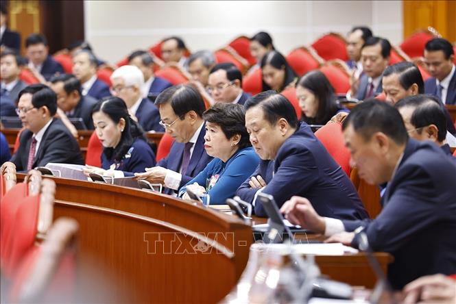 Các đại biểu dự khai mạc Hội nghị lần thứ 15 Ban Chấp hành Trung ương Đảng khóa XIII. Ảnh: Doãn Tấn - TTXVN