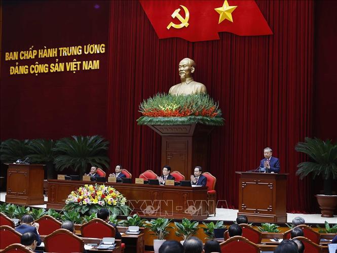 Tổng Bí thư Tô Lâm phát biểu khai mạc Hội nghị lần thứ 15 Ban Chấp hành Trung ương Đảng khóa XIII. Ảnh: Thống Nhất - TTXVN