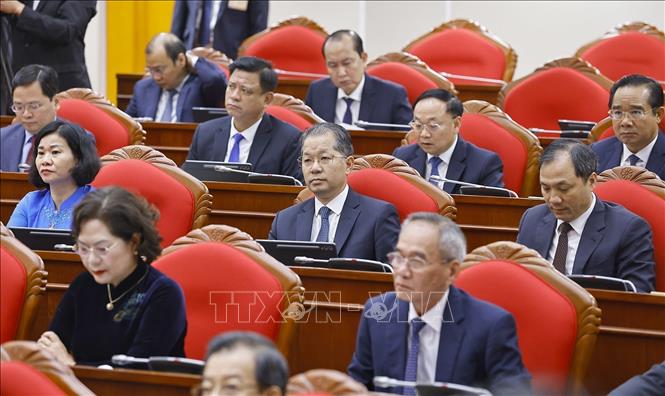 Các đại biểu dự khai mạc Hội nghị lần thứ 15 Ban Chấp hành Trung ương Đảng khóa XIII. Ảnh: Doãn Tấn - TTXVN