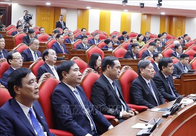 Các đại biểu dự khai mạc Hội nghị lần thứ 15 Ban Chấp hành Trung ương Đảng khóa XIII. Ảnh: Thống Nhất - TTXVN