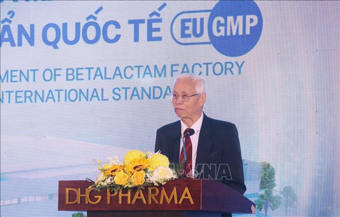 PGS.TS Lê Văn Truyền, Chuyên gia cao cấp Dược học, nguyên Thứ trưởng Bộ Y tế, phát biểu. Ảnh: Ngọc Thiện- TTXVN.