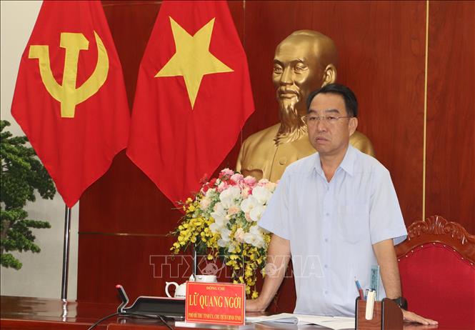 Chủ tịch UBND tỉnh Cà Mau Lữ Quang Ngời phát biểu. Ảnh: Tuấn Phi - TTXVN