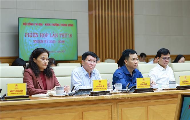 Các đại biểu tham dự Phiên họp lần thứ 16 của Hội đồng Thi đua - Khen thưởng Trung ương. Ảnh: Dương Giang-TTXVN
