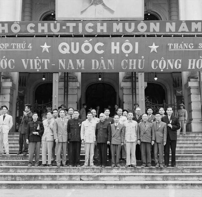 Các đại biểu dự kỳ họp thứ 4, Quốc hội khóa I (20/3/1955). Ảnh: TTXVN