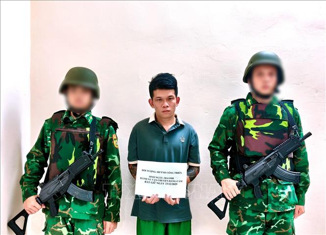 Đối tượng Huỳnh Công Triển bị tạm giữ. Ảnh: TTXVN phát