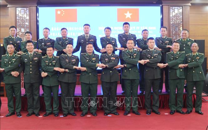 Đại biểu các đồn Biên phòng tỉnh Lạng Sơn và Trạm Hội ngộ hội đàm BĐBP địa khu Bằng Tường Quảng Tây (Trung Quốc) tại chương trình hội đàm
Ảnh: Quang Duy – TTXVN