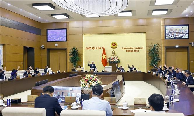 Ủy ban Thường vụ Quốc hội biểu quyết. Ảnh: Doãn Tấn - TTXVN