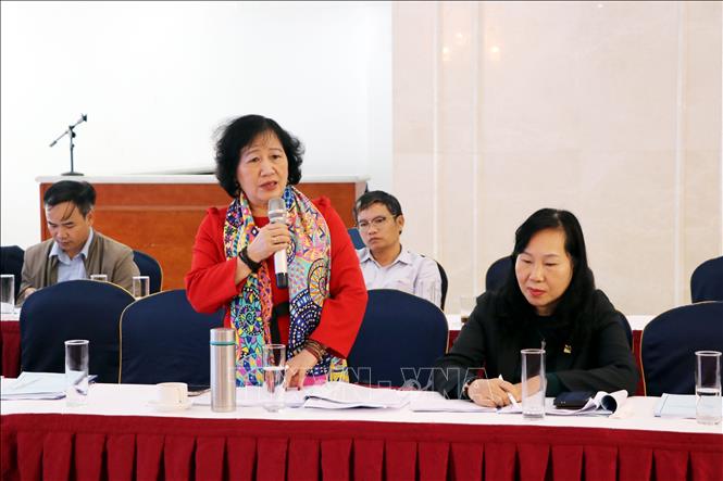 A representatives from the Vietnam Water Supply and Sewerage Association speaks at the seminar. VNA Photo: Mạnh Tú 