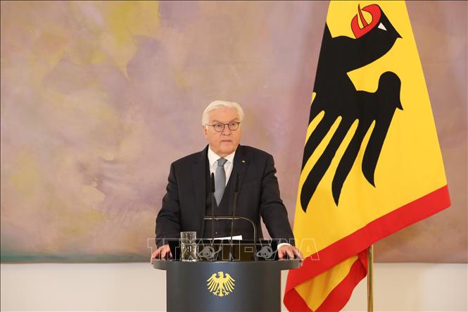 Tổng thống Đức Frank-Walter Steinmeier phát biểu tại thủ đô Berlin. Ảnh: THX/TTXVN