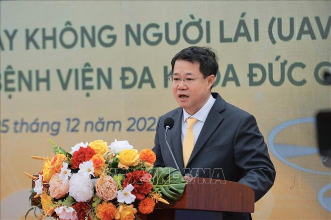 Ông Nguyễn Trường Giang, Chủ tịch HĐTV Tổng công ty Bưu điện Việt Nam phát biểu. Ảnh: Minh Quyết - TTXVN