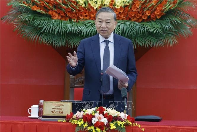 Tổng Bí thư Tô Lâm phát biểu. Ảnh: Thống Nhất - TTXVN