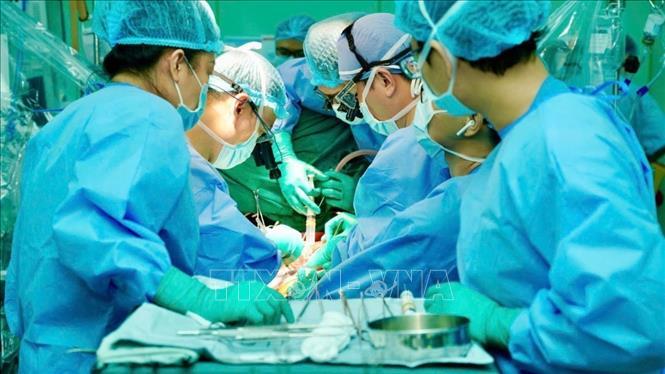 Một ca ghép tim tại Bệnh viện Đại học Y dược Thành phố Hồ Chí Minh. Ảnh: TTXVN phát