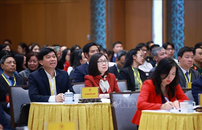 Các đại biểu dự Hội nghị toàn quốc tổng kết công tác đối với người Việt Nam ở nước ngoài. Ảnh: Dương Giang-TTXVN
