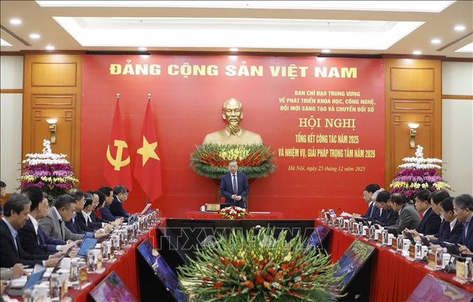Party General Secretary To Lam speaks at the conference. VNA Photo: Thống Nhất 