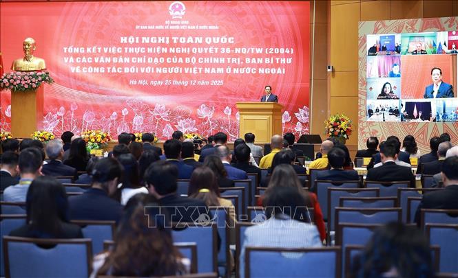 Hội nghị toàn quốc tổng kết công tác đối với người Việt Nam ở nước ngoài. Ảnh: Dương Giang-TTXVN
