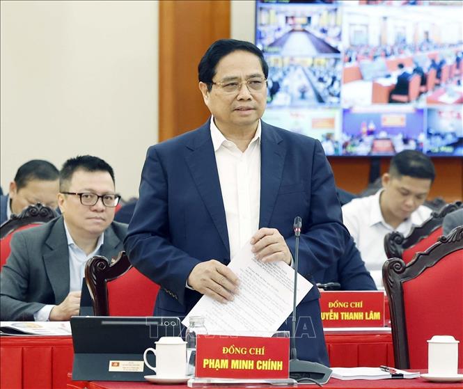 Prime Minister Pham Minh Chinh speaks at the conference. VNA Photo: Thống Nhất 