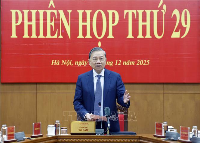 Tổng Bí thư Tô Lâm phát biểu chỉ đạo. Ảnh: Thống Nhất - TTXVN