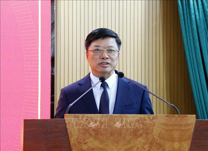 Phó Chủ tịch UBND tỉnh Bắc Ninh Đào Quang Khải phát biểu tại hội nghị. Ảnh: Đồng Thúy- TTXVN