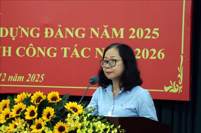 Phó Trưởng Ban Tổ chức Thành ủy Thành phố Hồ Chí Minh Thái Thị Bích Liên triển khai nhiệm vụ công tác năm 2026. Ảnh: Tiến Lực - TTXVN