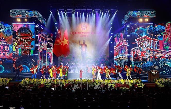 Tổng duyệt Chương trình nghệ thuật chào mừng Đại hội Thi đua yêu nước toàn quốc lần thứ XI. Ảnh: Dương Giang-TTXVN
