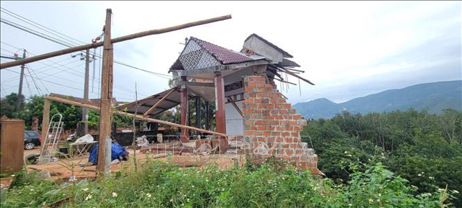 Khu vực sạt lở cần phải di dời tại xã Ia Ly, tỉnh Gia Lai. Ảnh: Hoài Nam - TTXVN