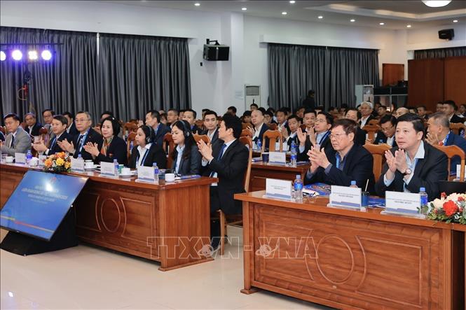 Đại biểu dự Đại hội thường niên Liên đoàn Bóng đá Việt Nam năm 2025. Ảnh: Minh Quyết - TTXVN