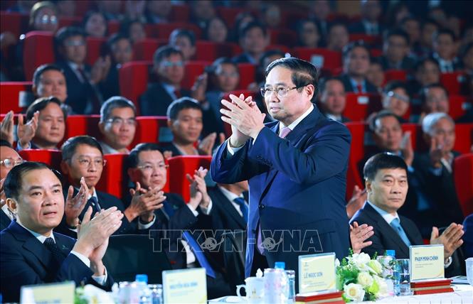 Thủ tướng Phạm Minh Chính dự Hội nghị triển khai nhiệm vụ năm 2026 của Tập đoàn Công nghiệp-Năng lượng Quốc gia Việt Nam. Ảnh: Dương Giang-TTXVN
