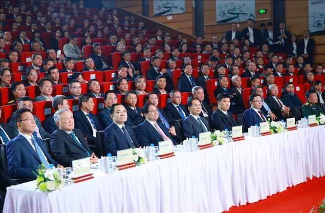 Thủ tướng Phạm Minh Chính dự Hội nghị triển khai nhiệm vụ năm 2026 của Tập đoàn Công nghiệp-Năng lượng Quốc gia Việt Nam. Ảnh: Dương Giang-TTXVN
