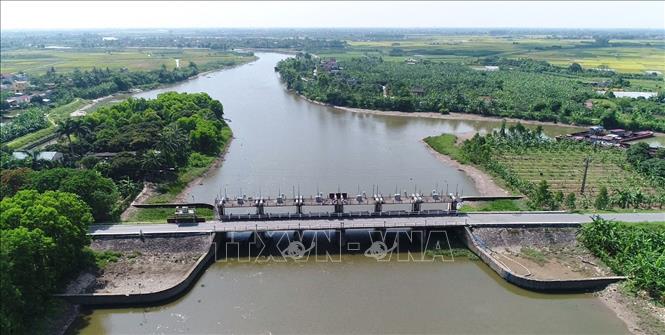 Cống An Thổ trong hệ thống thủy lợi Bắc Hưng Hải (Hải Phòng). Ảnh: Mạnh Tú - TTXVN