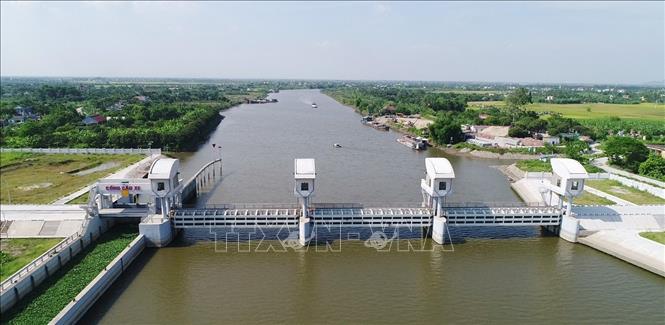 Cống Cầu Xe trong hệ thống thủy lợi Bắc Hưng Hải (Hải Phòng). Ảnh: Mạnh Tú - TTXVN