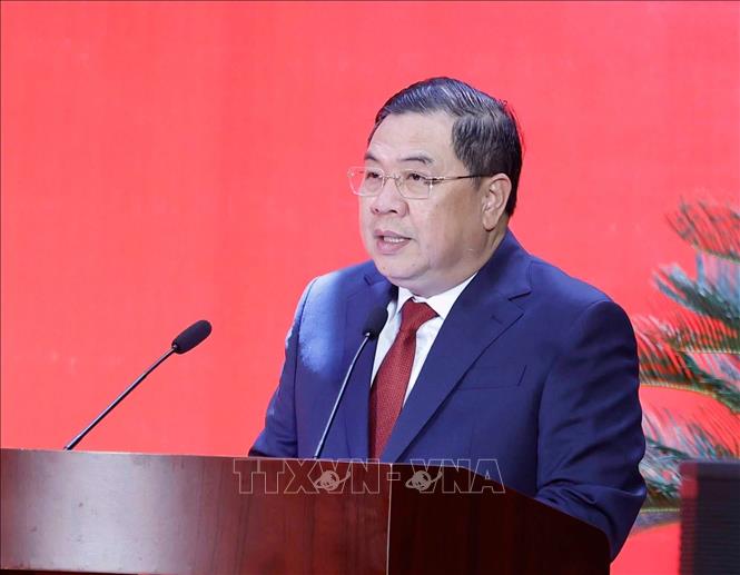 Đồng chí Phạm Gia Túc, Ủy viên Trung ương Đảng, Chánh Văn phòng Trung ương Đảng phát biểu. Ảnh: Thống Nhất – TTXVN