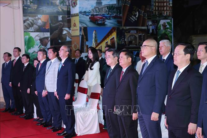 Đại biểu tham dự Lễ trao tặng Huân chương thực hiện nghi thức chào cờ. Ảnh: Phương Hoa - TTXVN