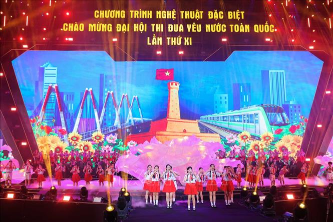 Các em thiếu nhi với phong trào thi đua cháu ngoan Bác Hồ. Ảnh: Hoàng Hiếu - TTXVN