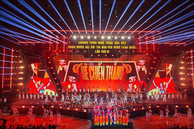 Các VĐV Việt Nam thi đấu tại SeaGames 33 đạt thành tích cao tham dự chương trình. Ảnh: Hoàng Hiếu - TTXVN
