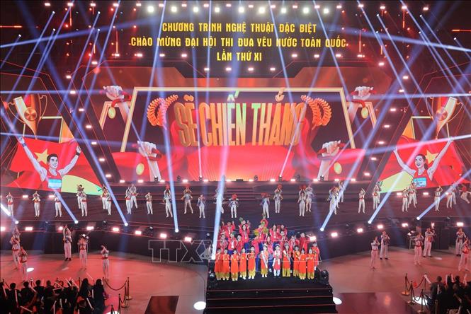 Các VĐV Việt Nam thi đấu tại SeaGames 33 đạt thành tích cao tham dự chương trình. Ảnh: Hoàng Hiếu - TTXVN