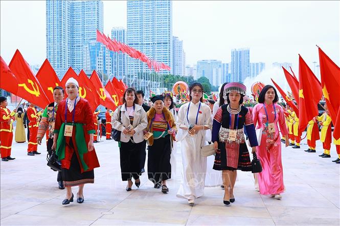 Các đại biểu đến dự Đại hội Thi đua yêu nước lần thứ XI. Ảnh: Dương Giang-TTXVN 
