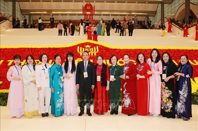 Đoàn đại biểu tỉnh Ninh Bình dự Đại hội. Ảnh: Trọng Đức - TTXVN