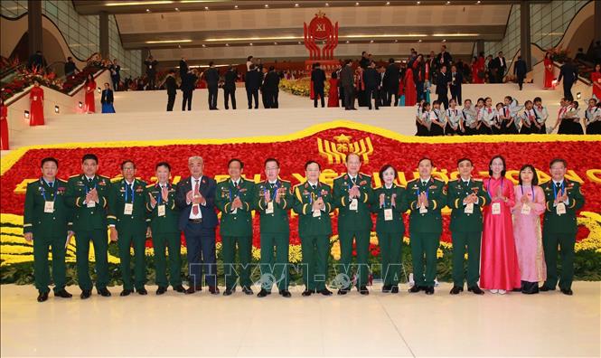 Đoàn đại biểu Trung ương Hội Cựu chiến binh Việt Nam dự Đại hội. Ảnh: Trọng Đức - TTXVN