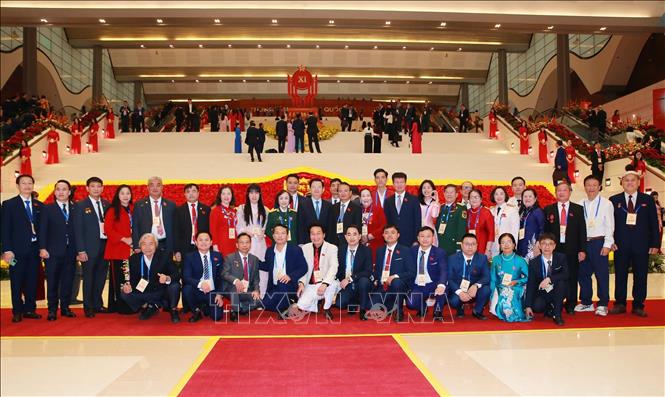 Đoàn đại biểu tỉnh Ninh Bình dự Đại hội. Ảnh: Trọng Đức - TTXVN