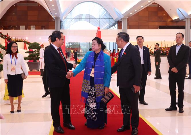 Các đại biểu đến dự Đại hội, Ảnh: Văn Điệp - TTXVN