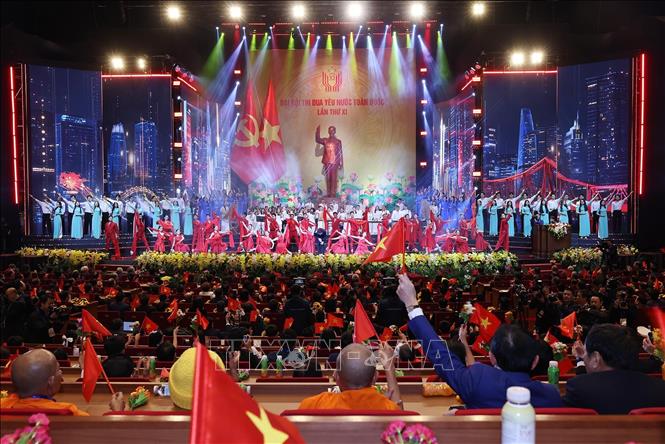 Chương trình nghệ thuật chào mừng Đại hội. Ảnh: Lâm Khánh - TTXVN