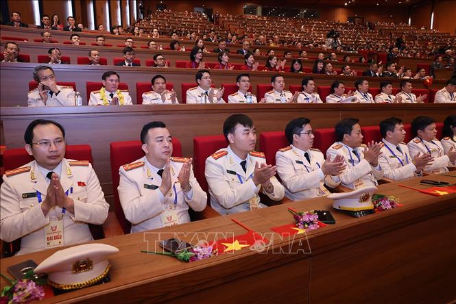 Các đại biểu công an dự Đại hội. Ảnh: Lâm Khánh - TTXVN