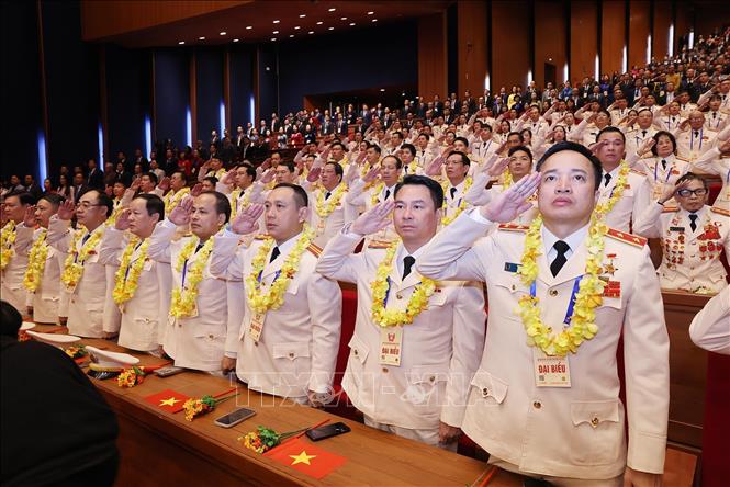 Các đại biểu công an dự Đại hội. Ảnh: Lâm Khánh - TTXVN