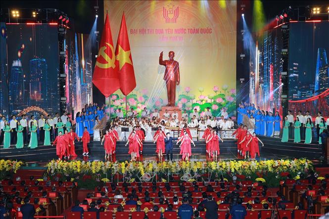 Chương trình nghệ thuật chào mừng đại hội. Ảnh: Trọng Đức - TTXVN
